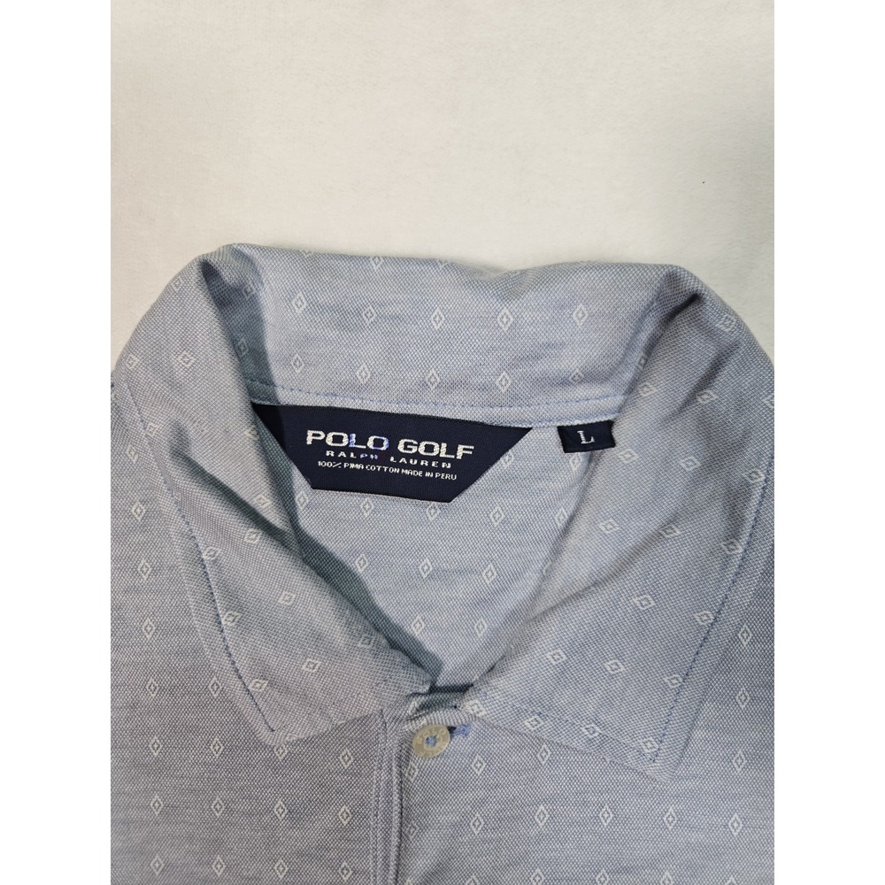 Polo Ralph Lauren Performance Golf Polo All Over Print Men's Size Large‎ Blue